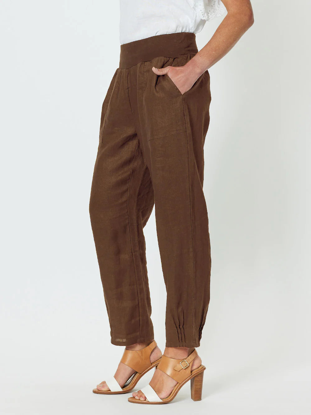 Maci Linen Pants - Brown