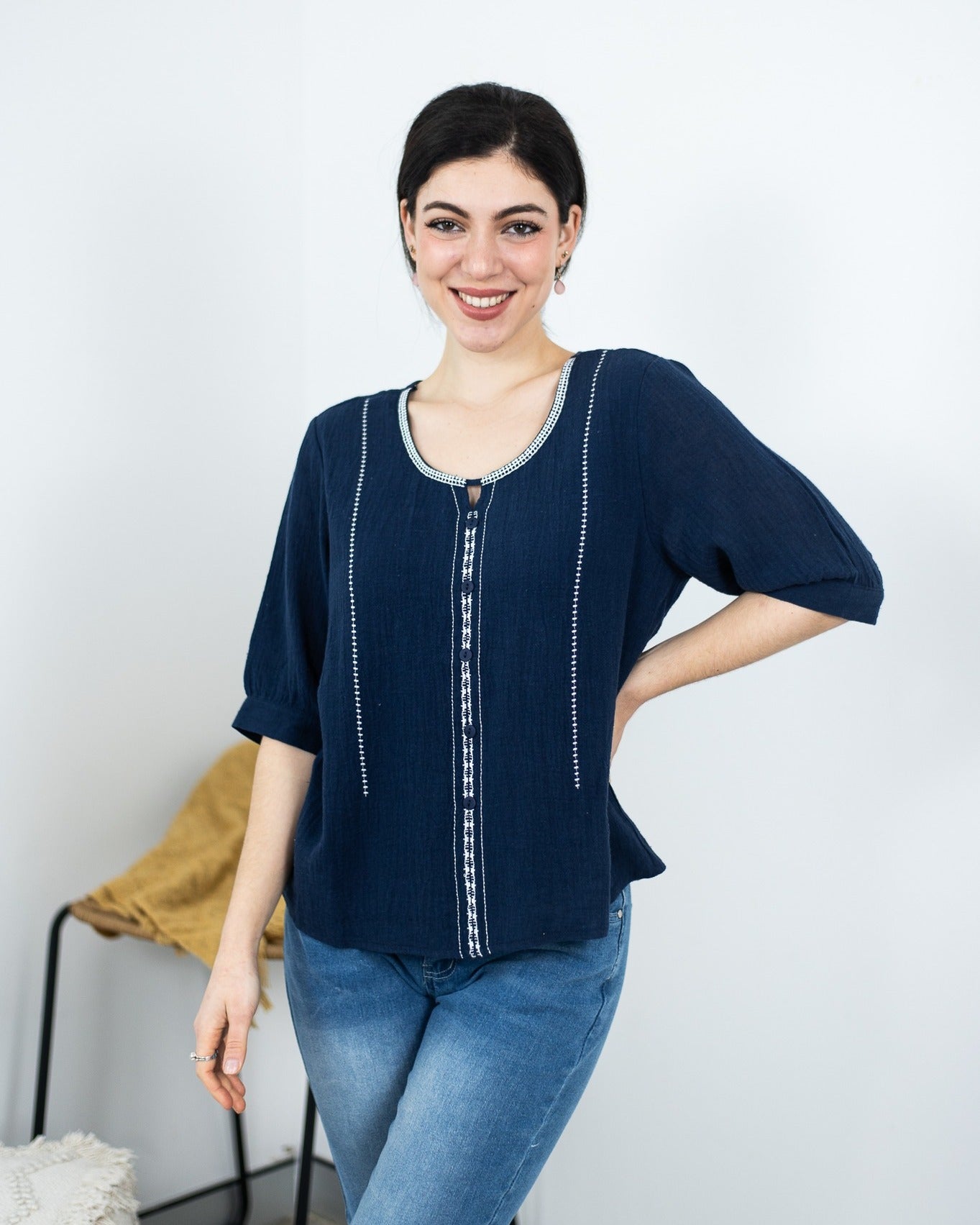 Mia Top (Navy)