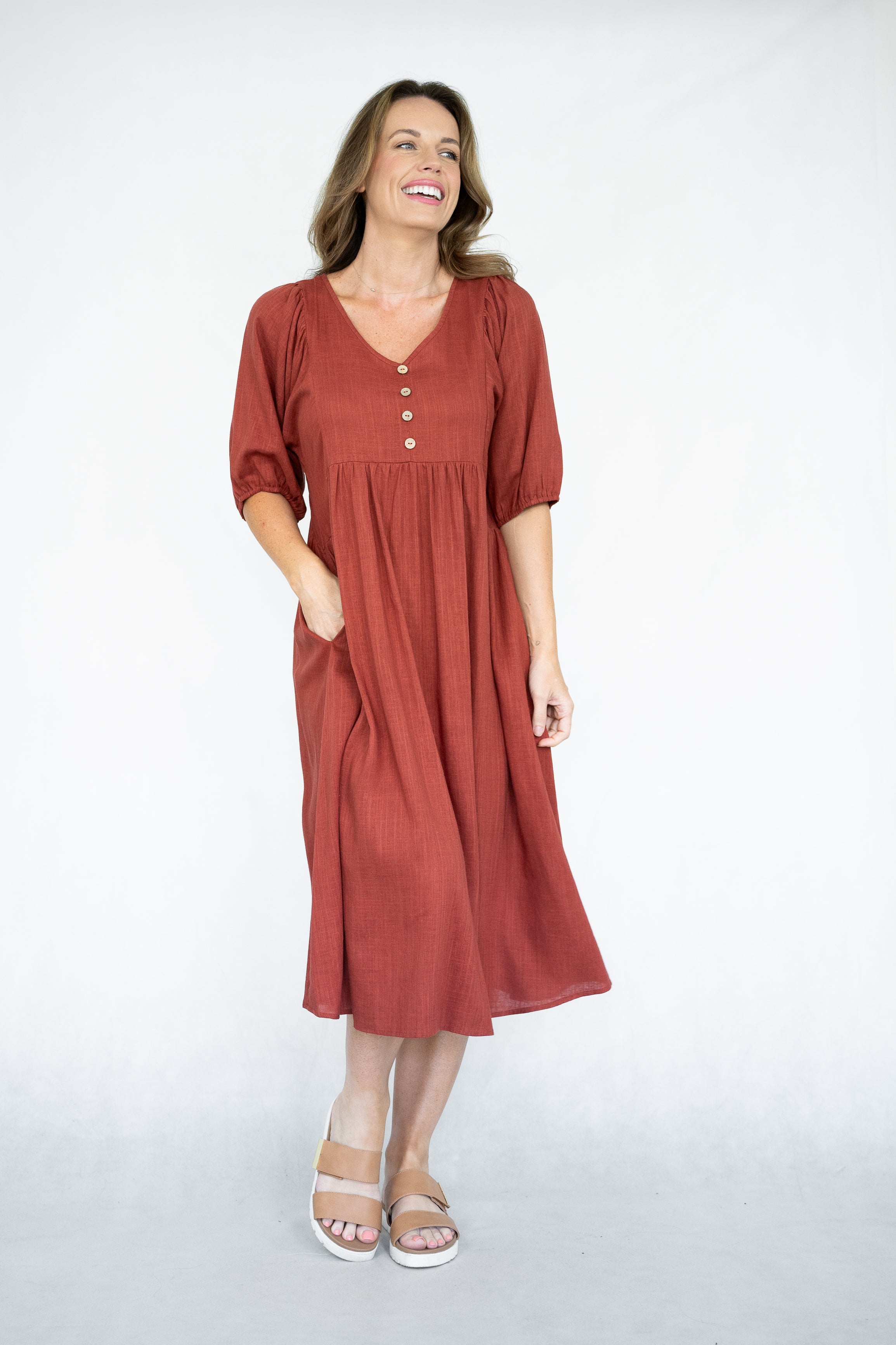 Hazel Dress (Rust)
