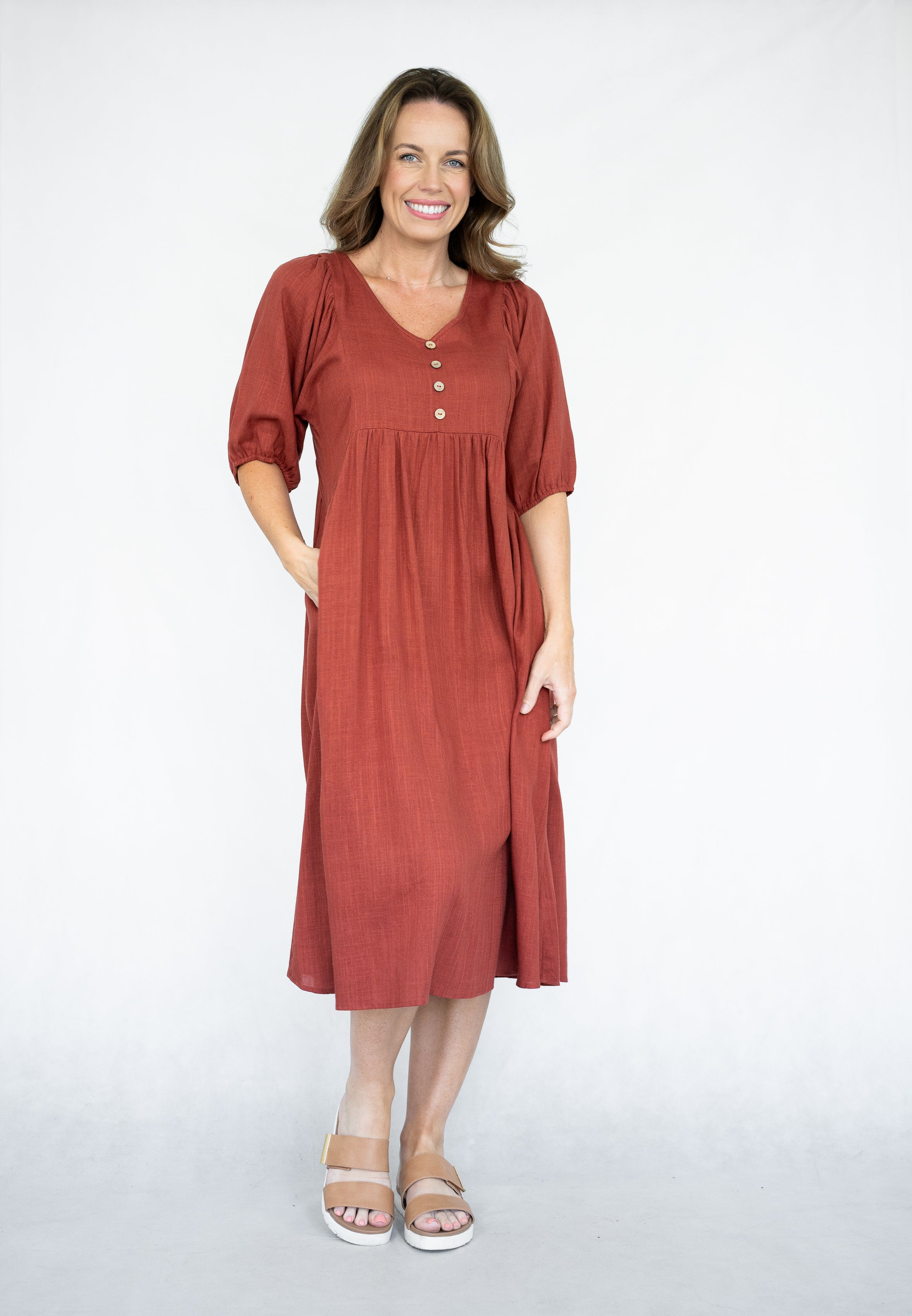 Hazel Dress (Rust)