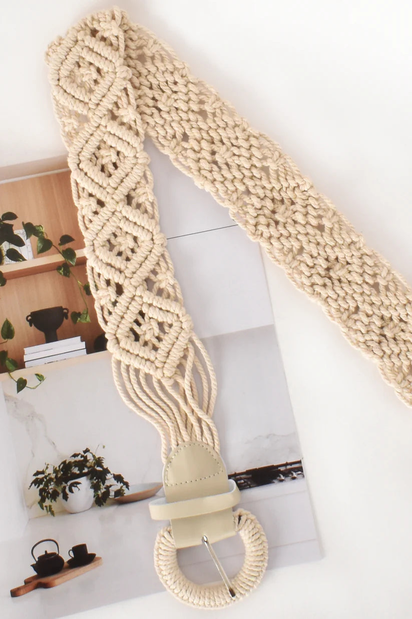 Macrame Diamond Weave Belt