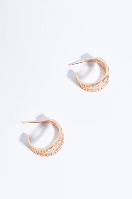Baguette Cut Jewel Earrings (Gold)