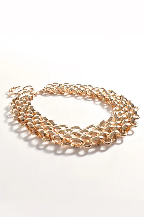 Statement Chain Collar Necklace (Gold)