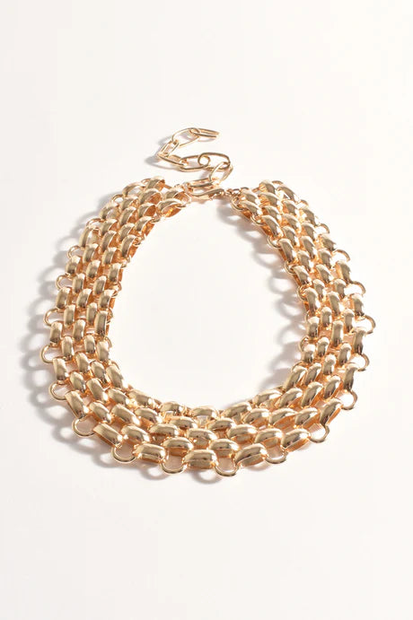 Statement Chain Collar Necklace (Gold)