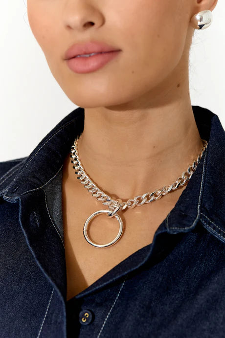 Ring Drop Chain Necklace (Gold)