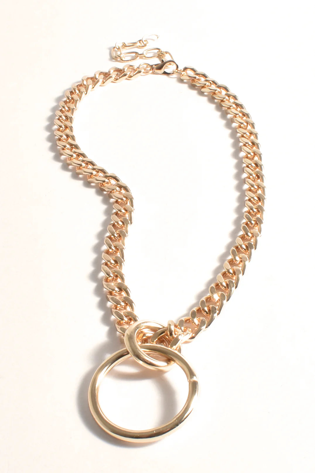 Ring Drop Chain Necklace (Gold)