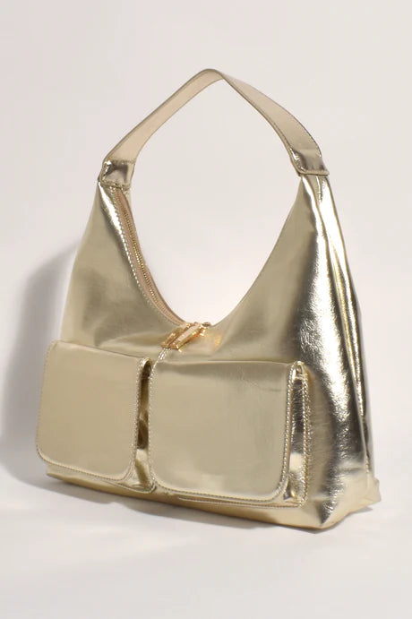 BONNIE POCKET FRONT HANDBAG (GOLD)