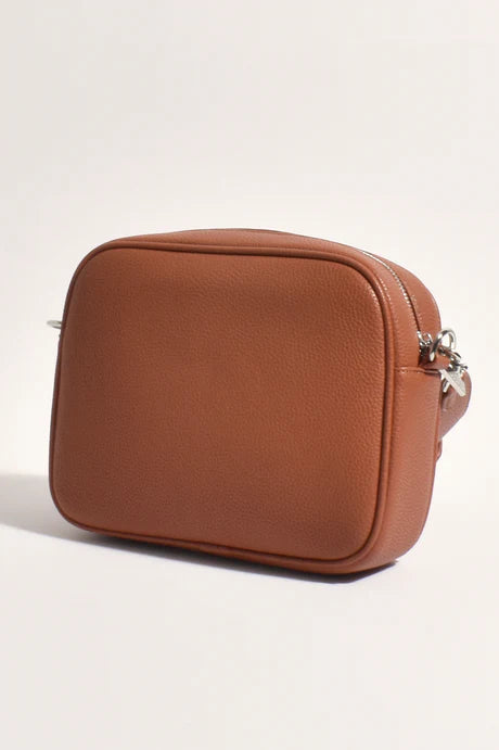 PALOMA WEAVE CONTRAST TRIM CAMERA BAG (TAN/NATURAL)