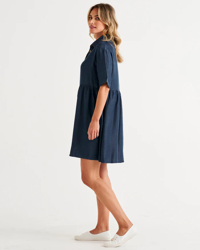 Miley Shirt Dress - Blue Haze