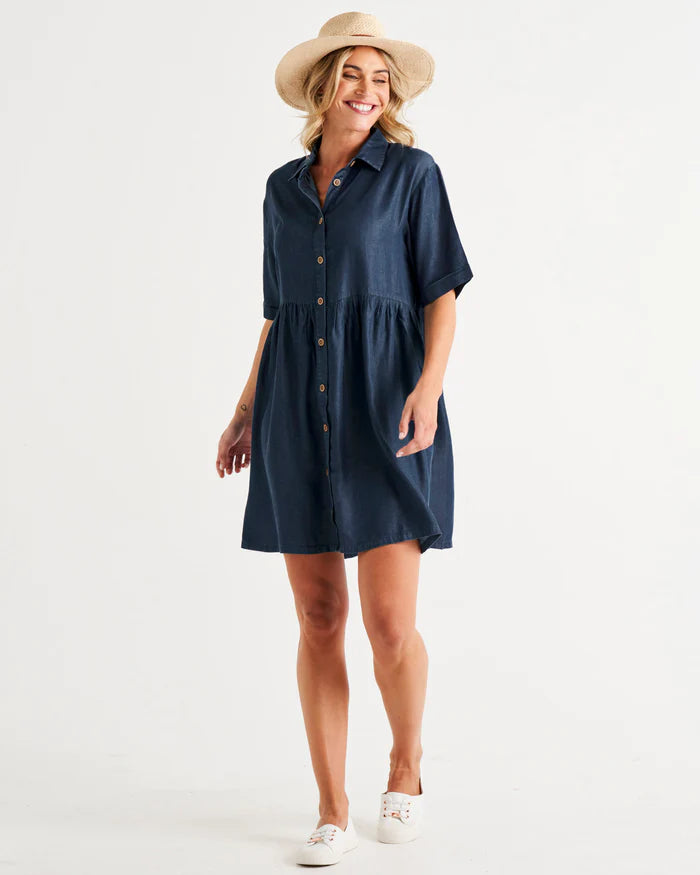 Miley Shirt Dress - Blue Haze