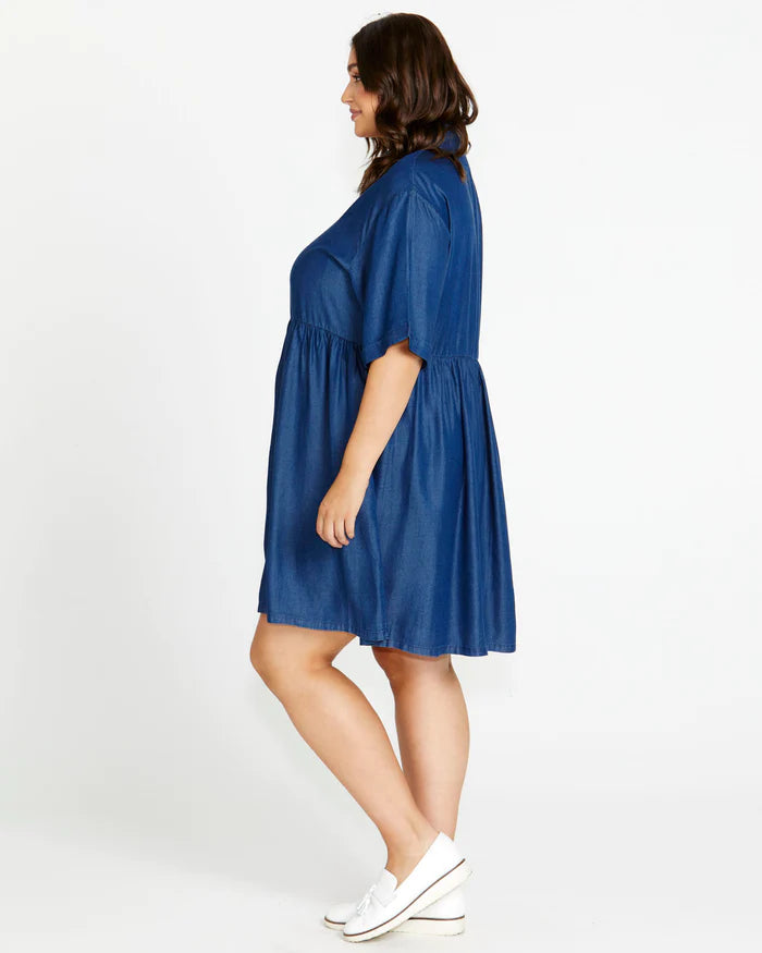 Miley Shirt Dress - Blue Haze