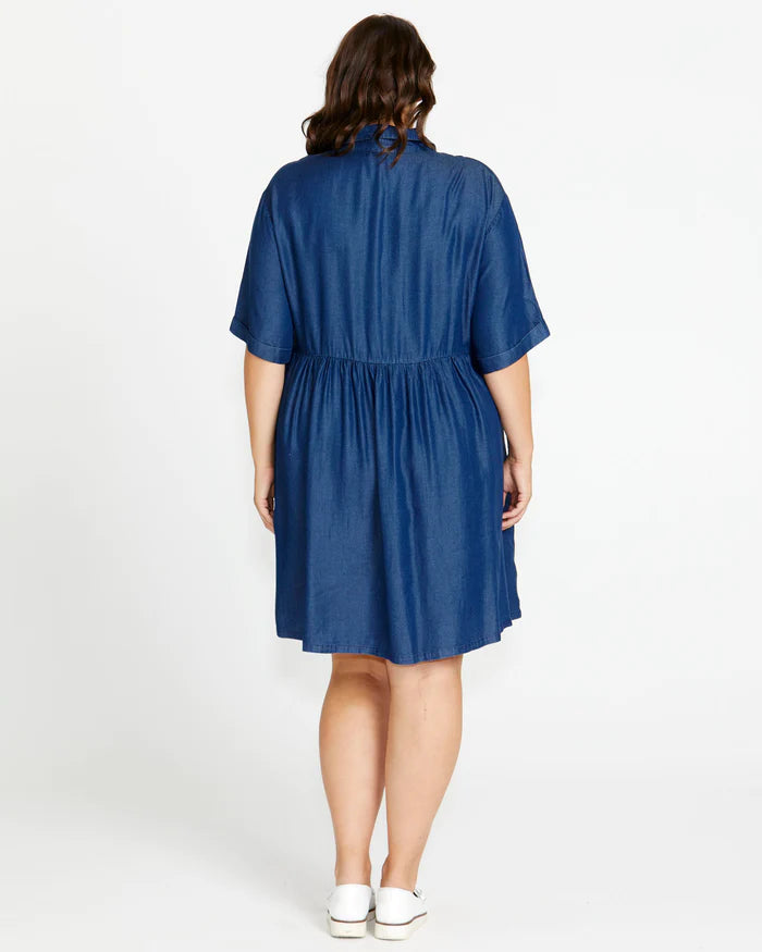 Miley Shirt Dress - Blue Haze