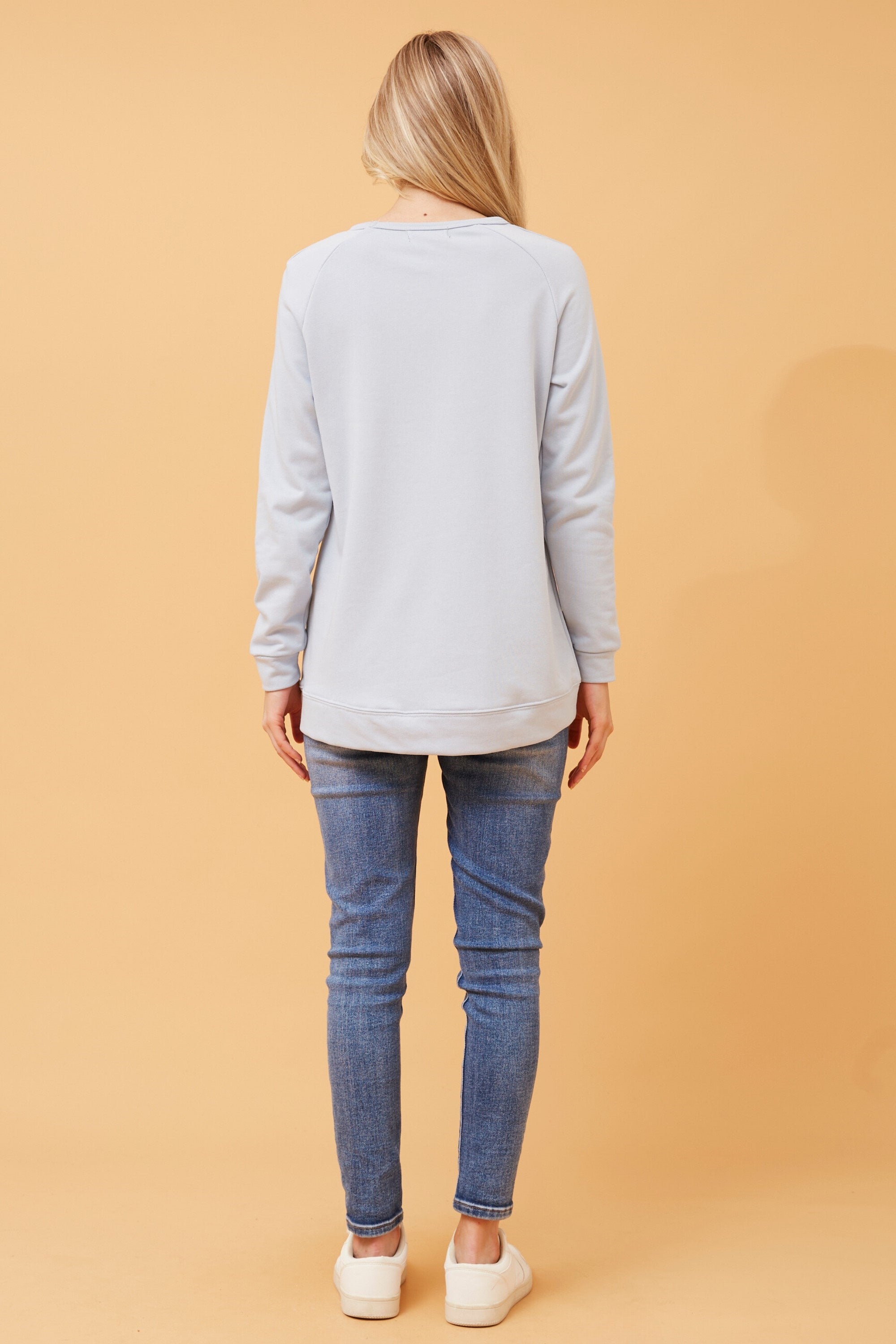 Candice Sequin Jumper - Pale Blue