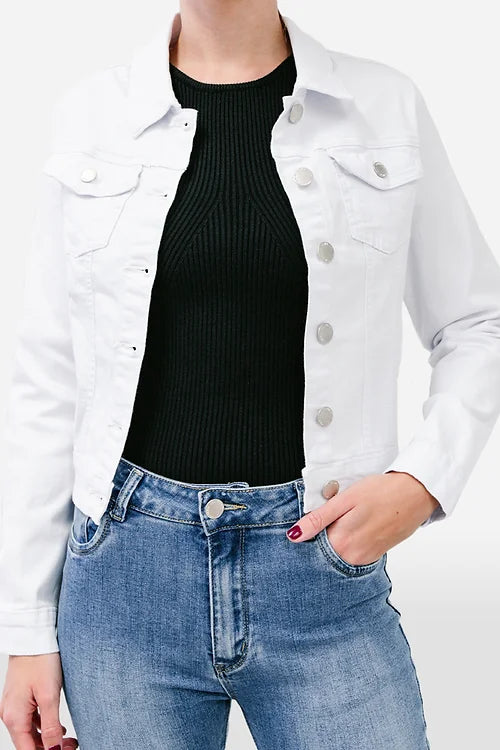 Elise Denim Jacket - White