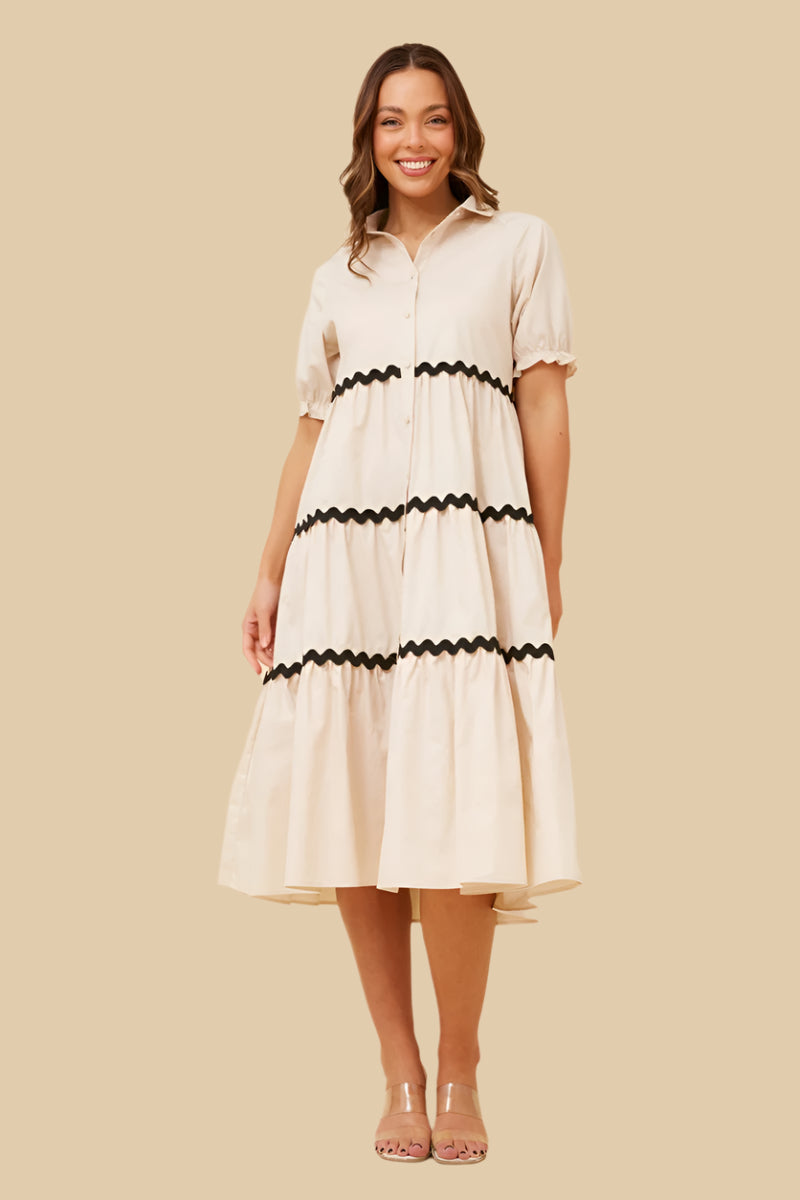 Gretel Midi Dress - Nougat