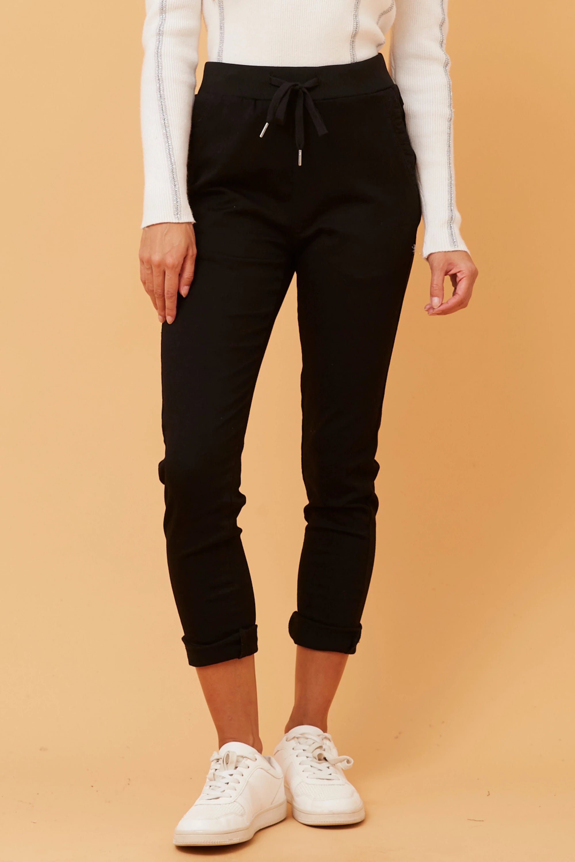 JAN SOLID JOGGER PANTS (BLACK)