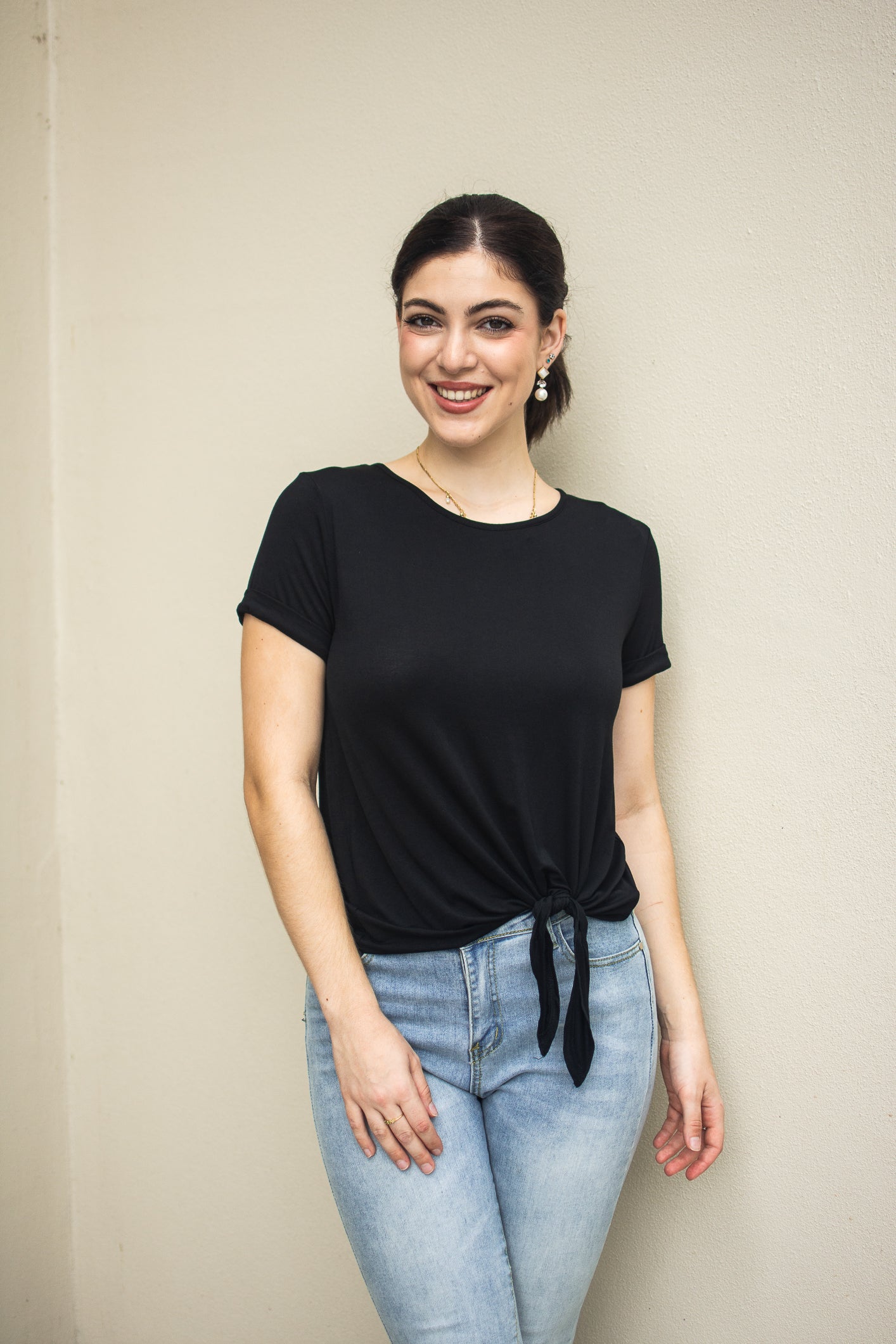 Sherrie Tie Top - Black