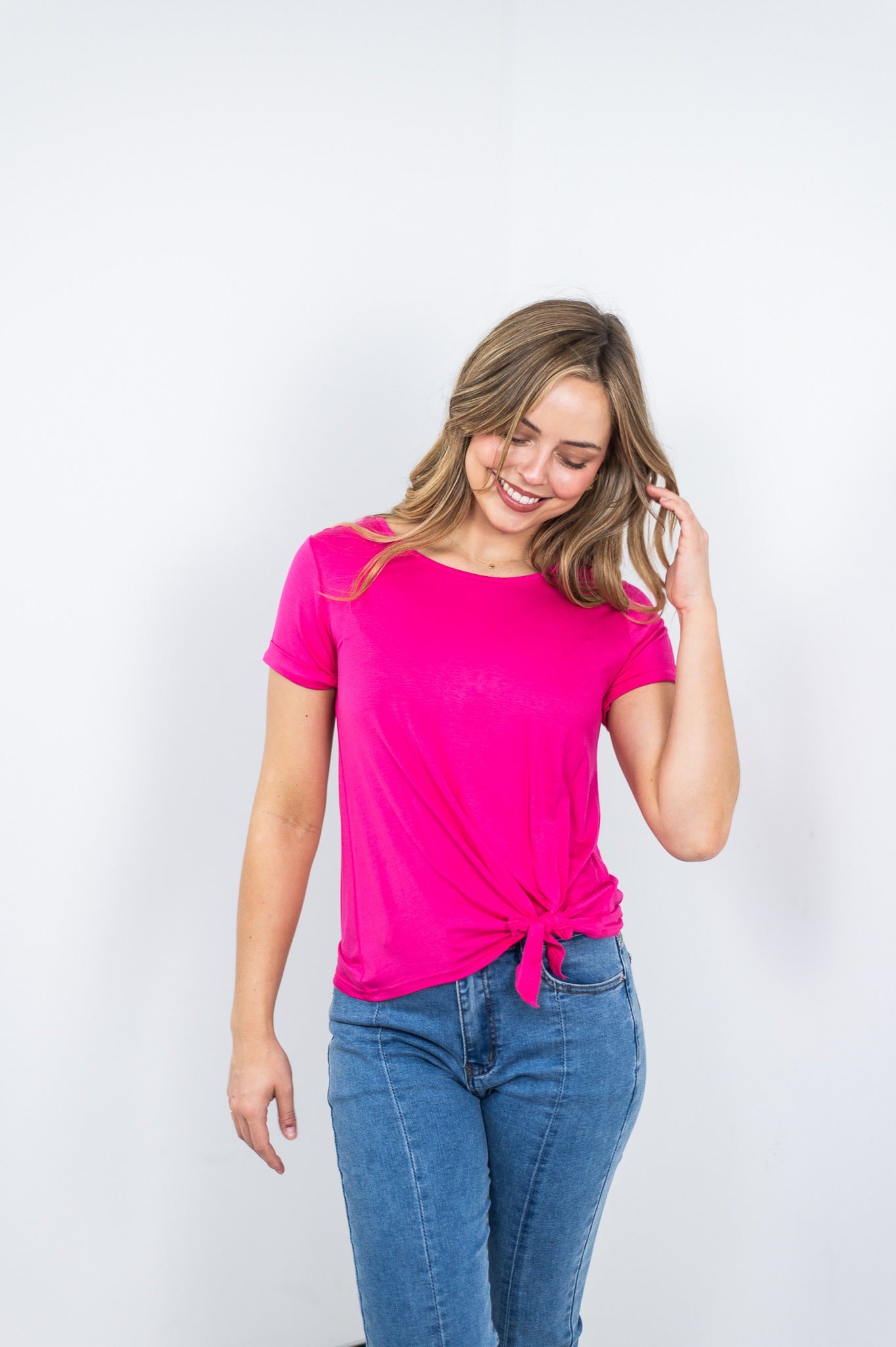Sherrie Tie Top - Hot Pink