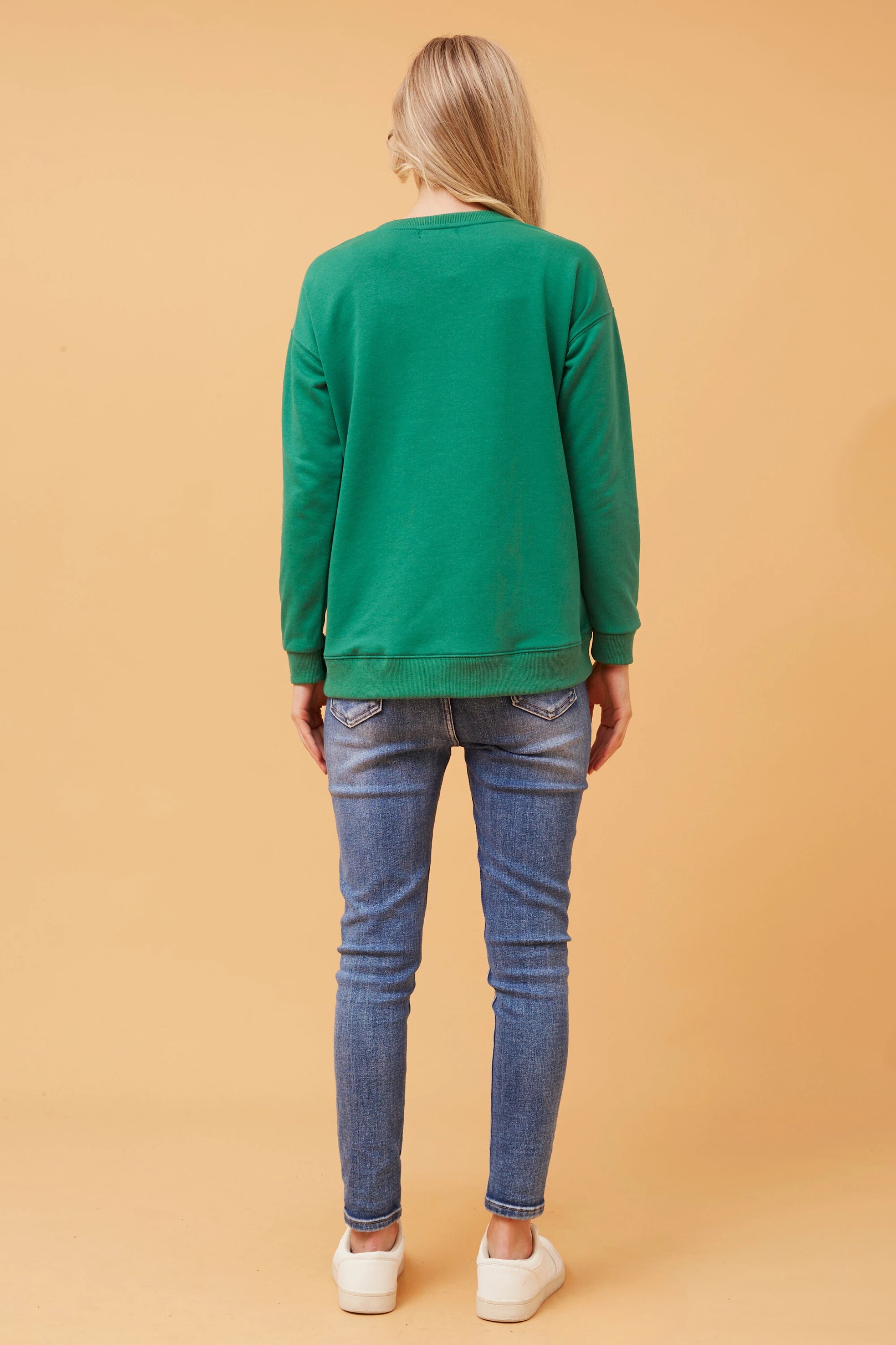 SAMANTHA SEQUIN GRAPHIC JUMPER (JADE)