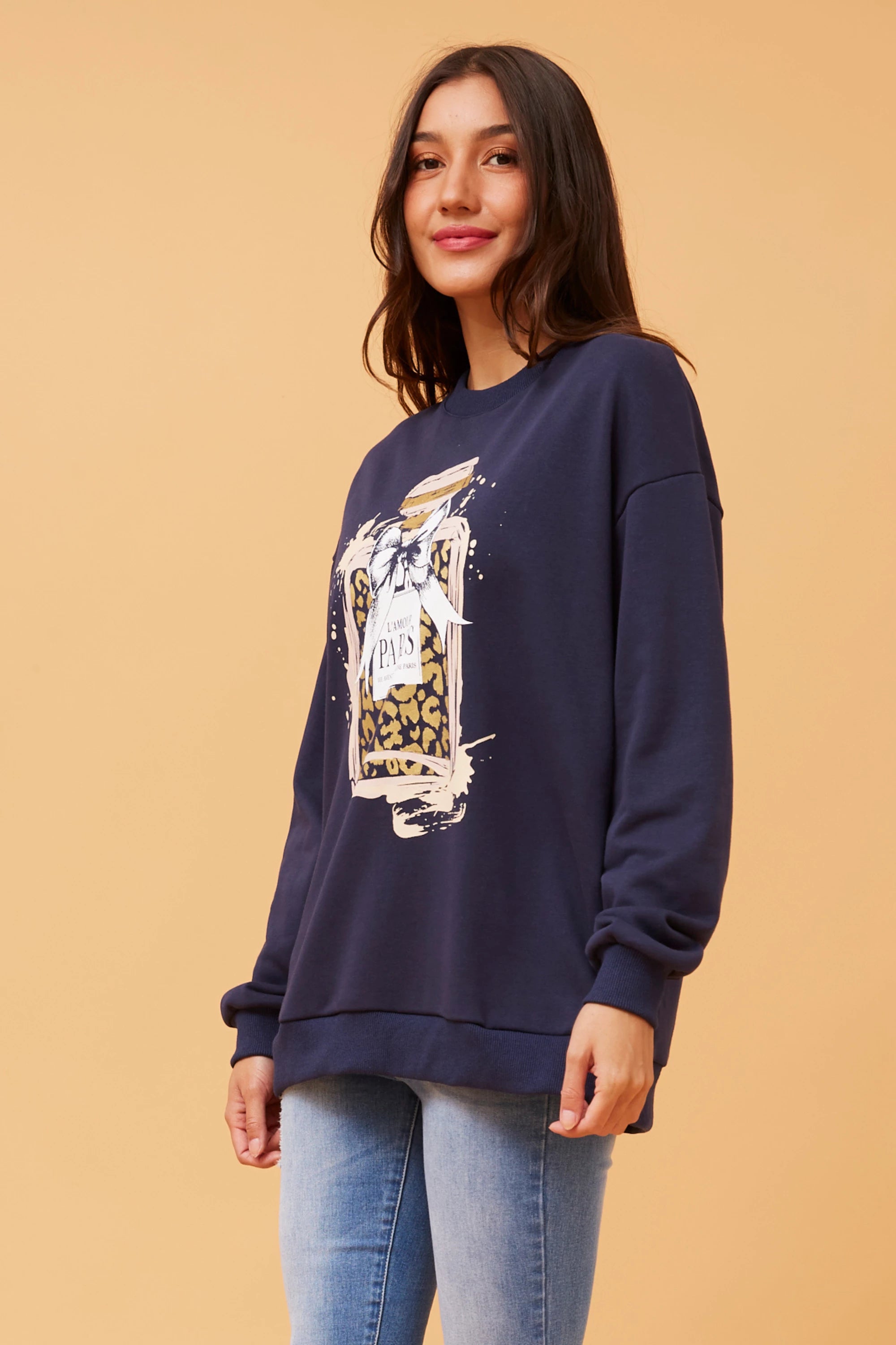 SADIA GRAPHIC PRINT JUMPER (NAVY)