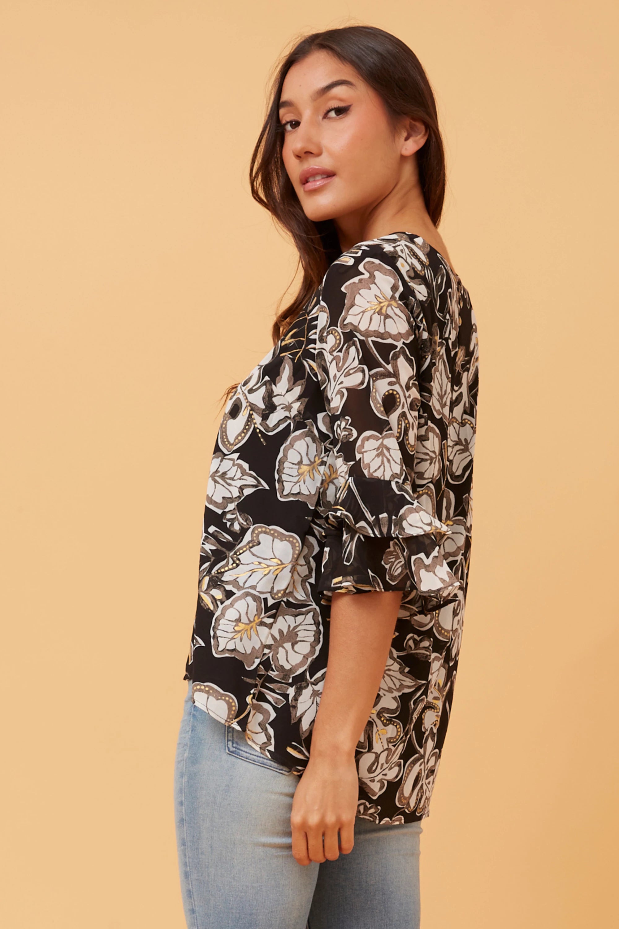 YASMINE BOTANICAL PRINT BLOUSE
