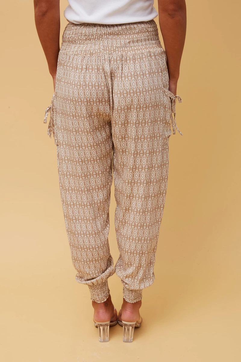 Boho Harem Pants - Beige