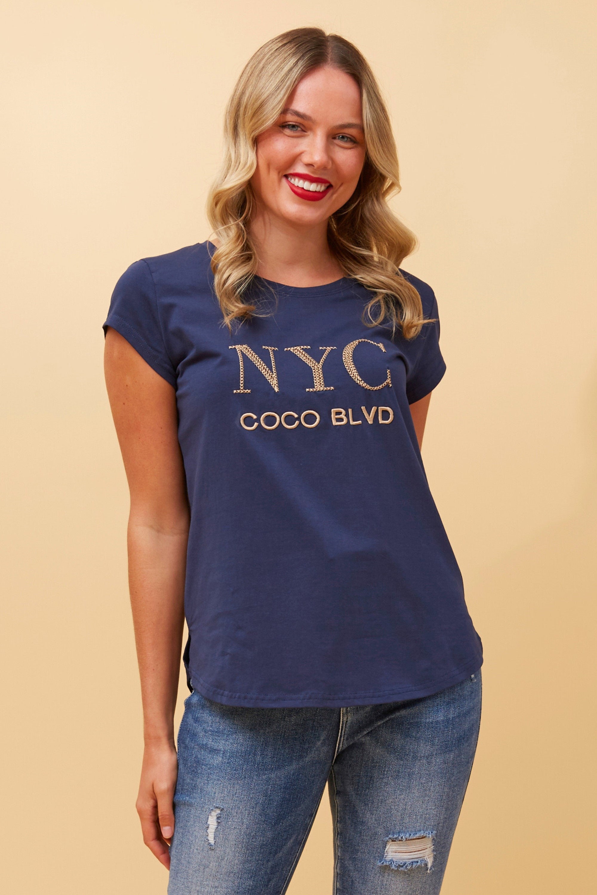 Coco NYC Logo Tee - Navy