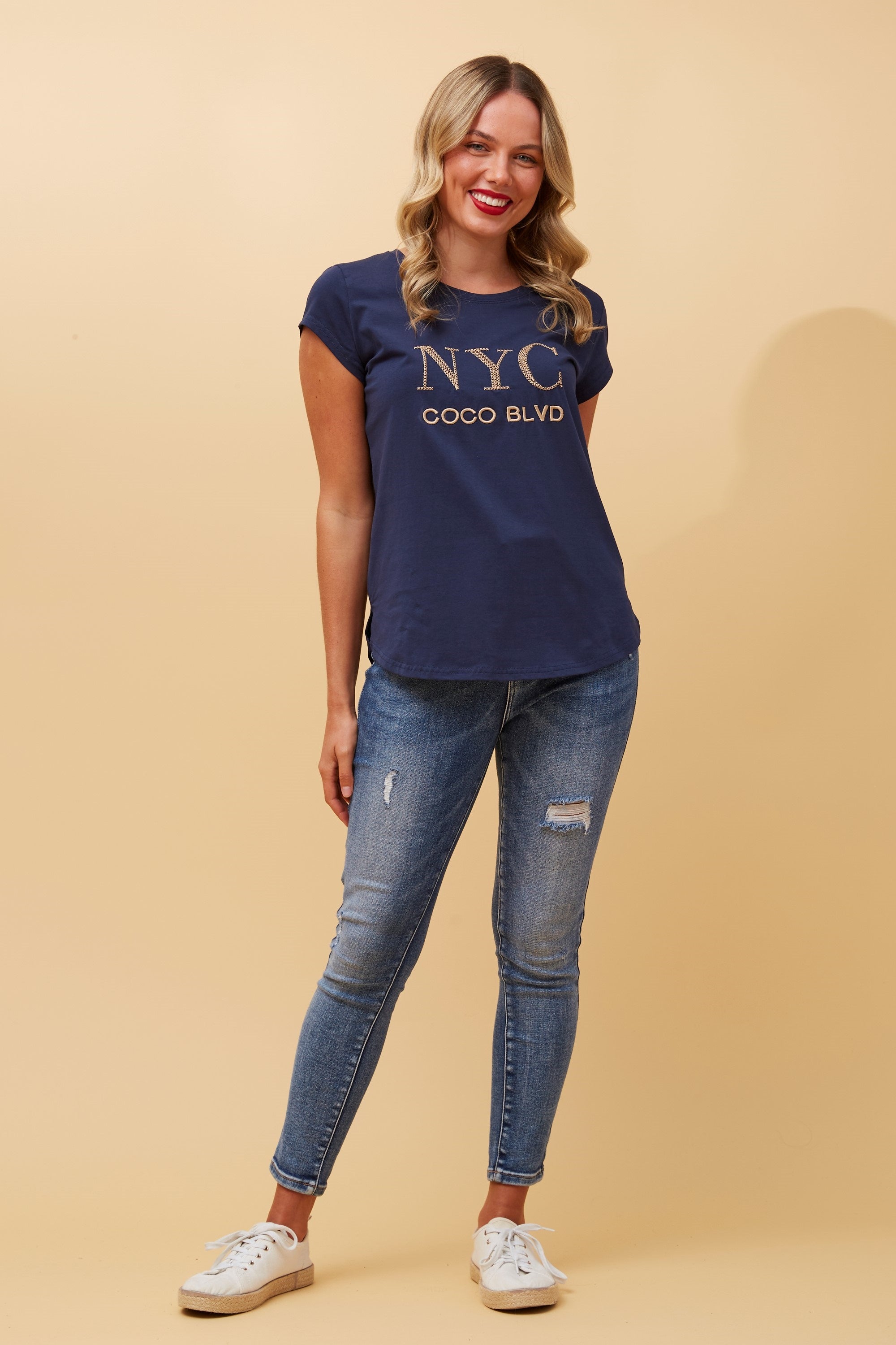 Coco NYC Logo Tee - Navy
