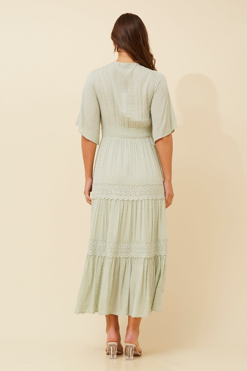 LACE MAXI DRESS (Sage)