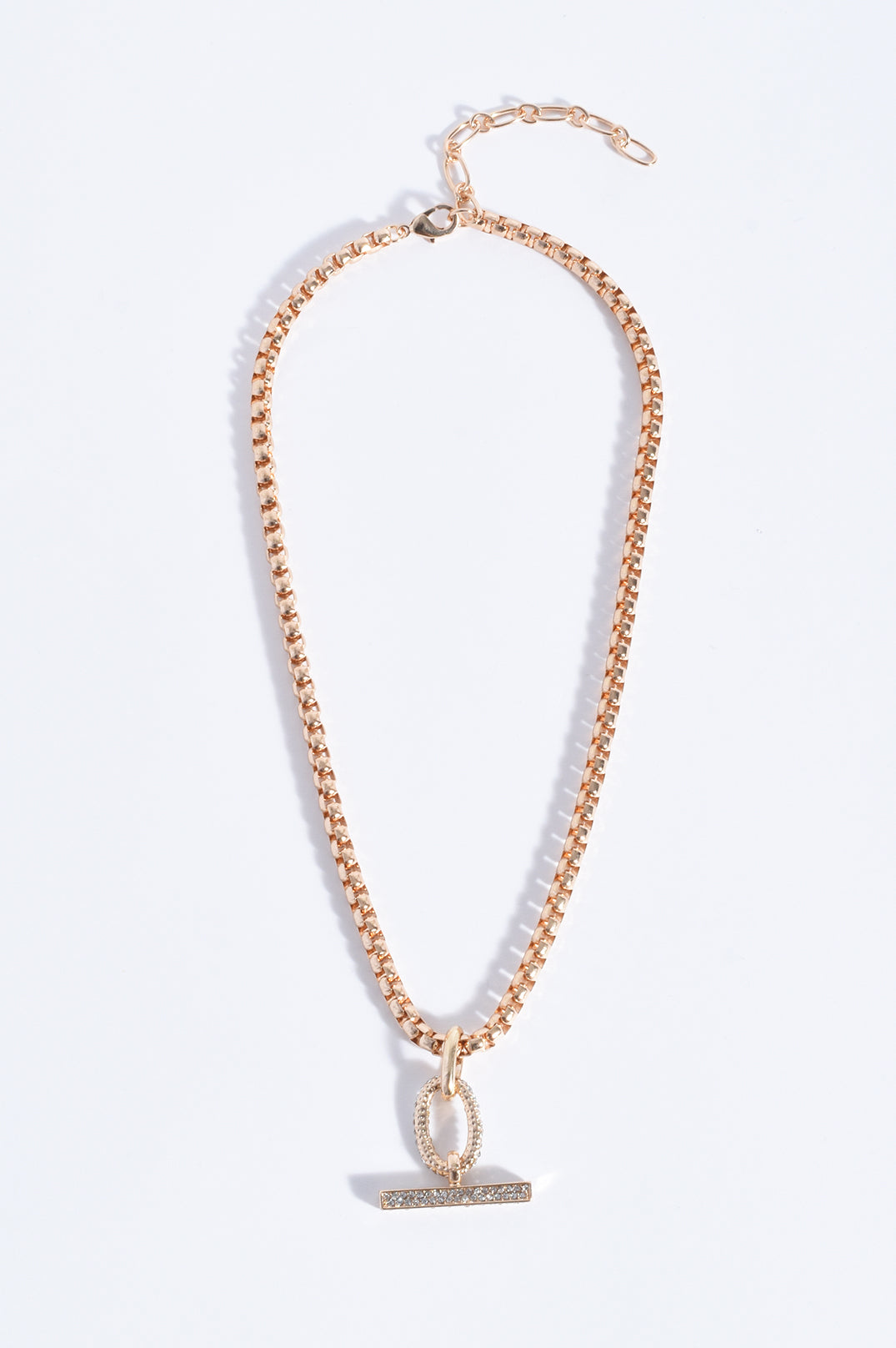 DIAMANTE DROP EVENT NECKLACE (GOLD)
