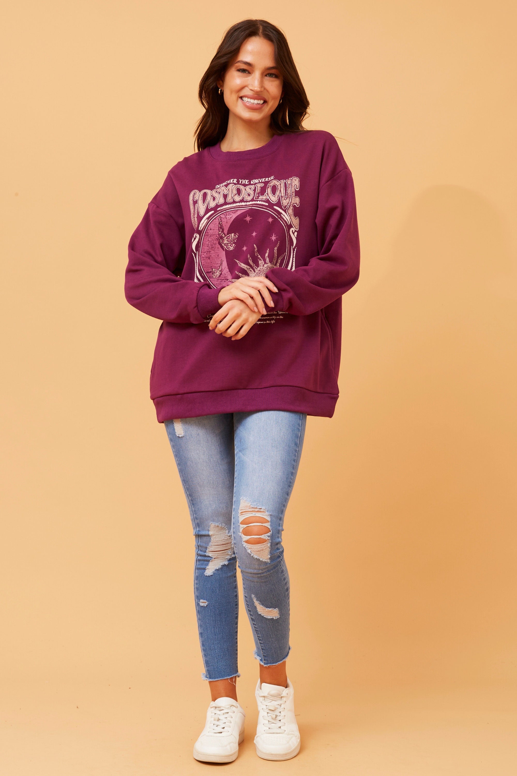 ELLE GRAPHIC PRINT JUMPER (Dark Orchid)