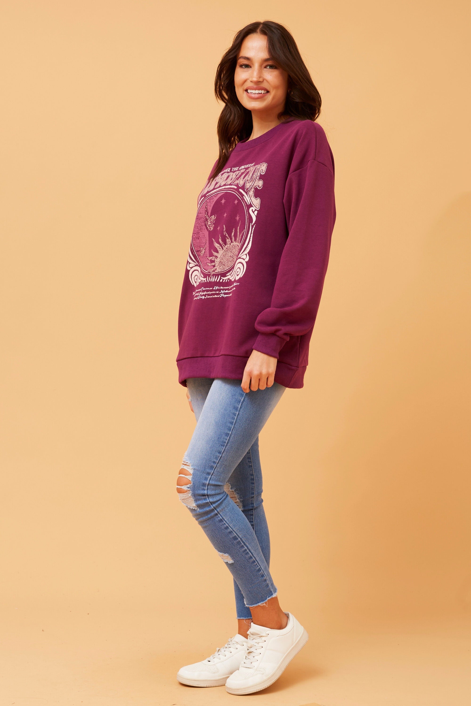 ELLE GRAPHIC PRINT JUMPER (Dark Orchid)