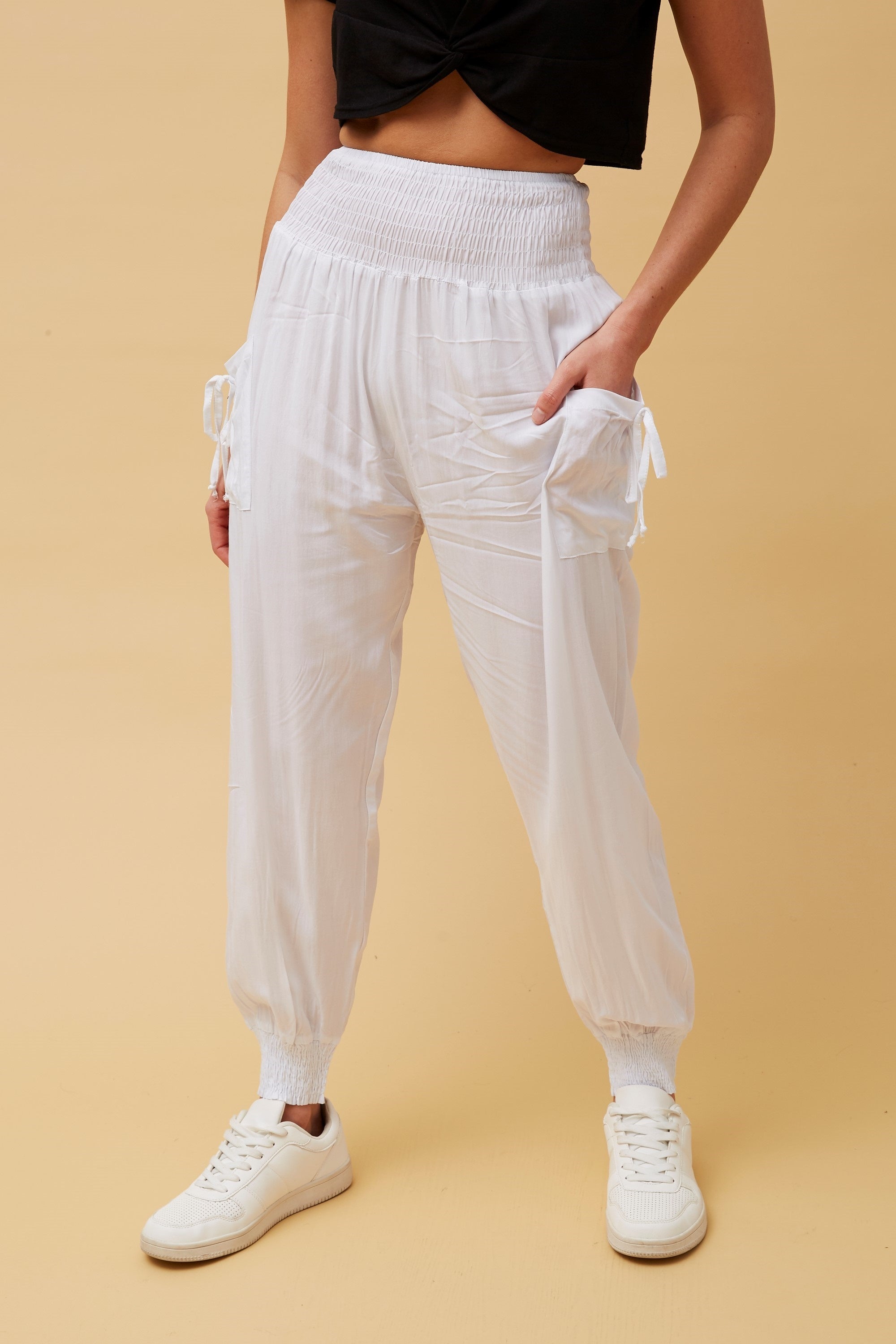 White Harem Pants