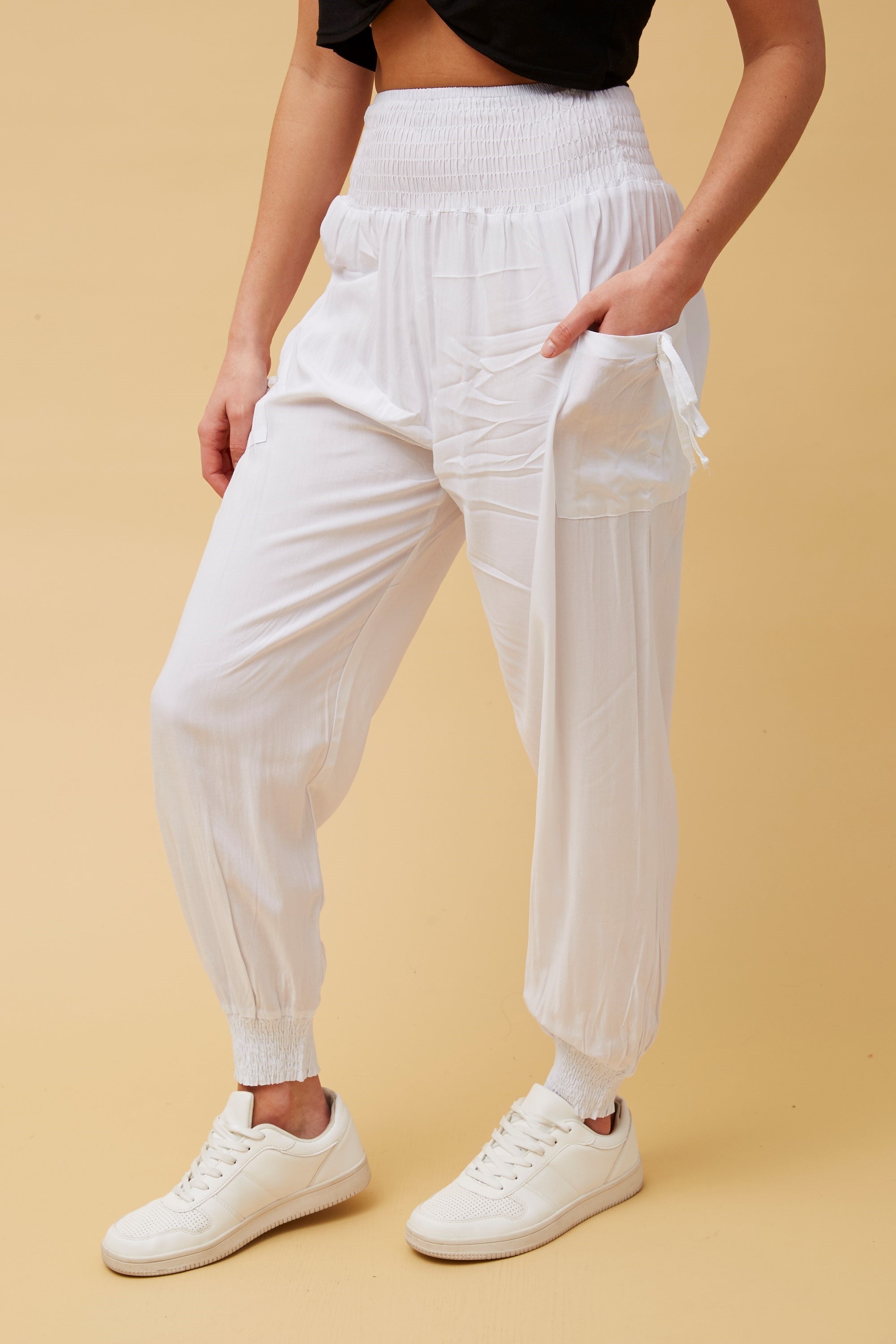White Harem Pants