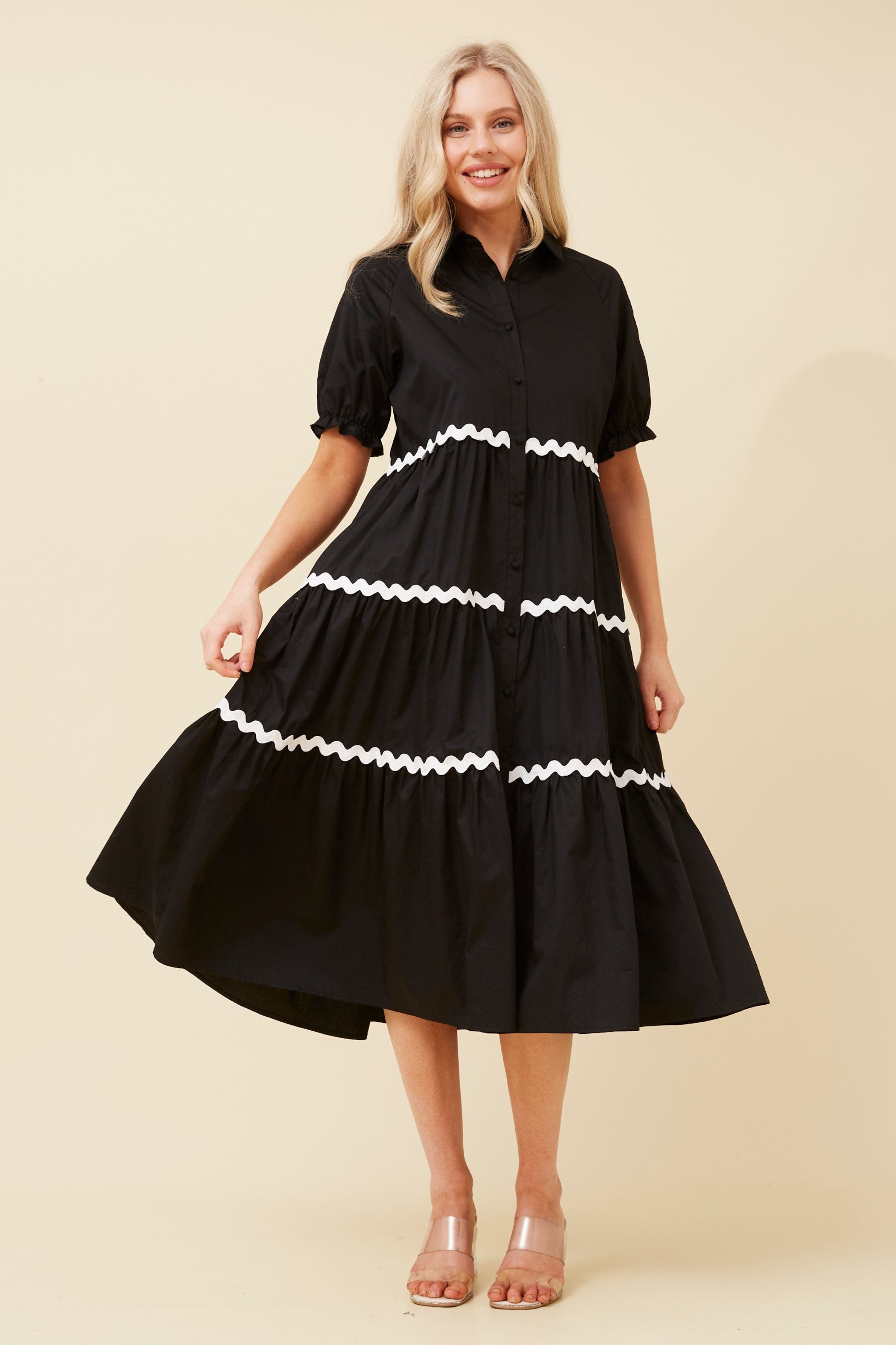 Gretel Midi Dress - Black