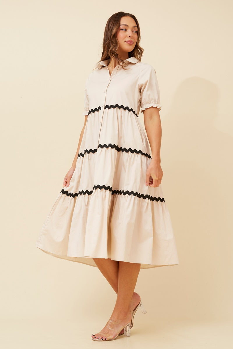 Gretel Midi Dress - Nougat