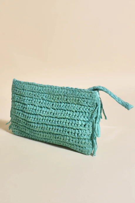 Asha Fringe Front Zip Top Pouch