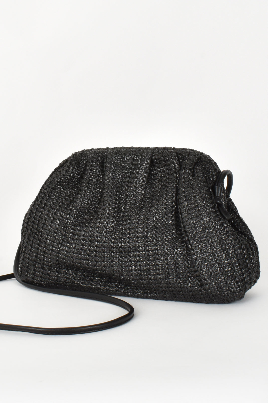 Elaina Gathered Clutch - Black