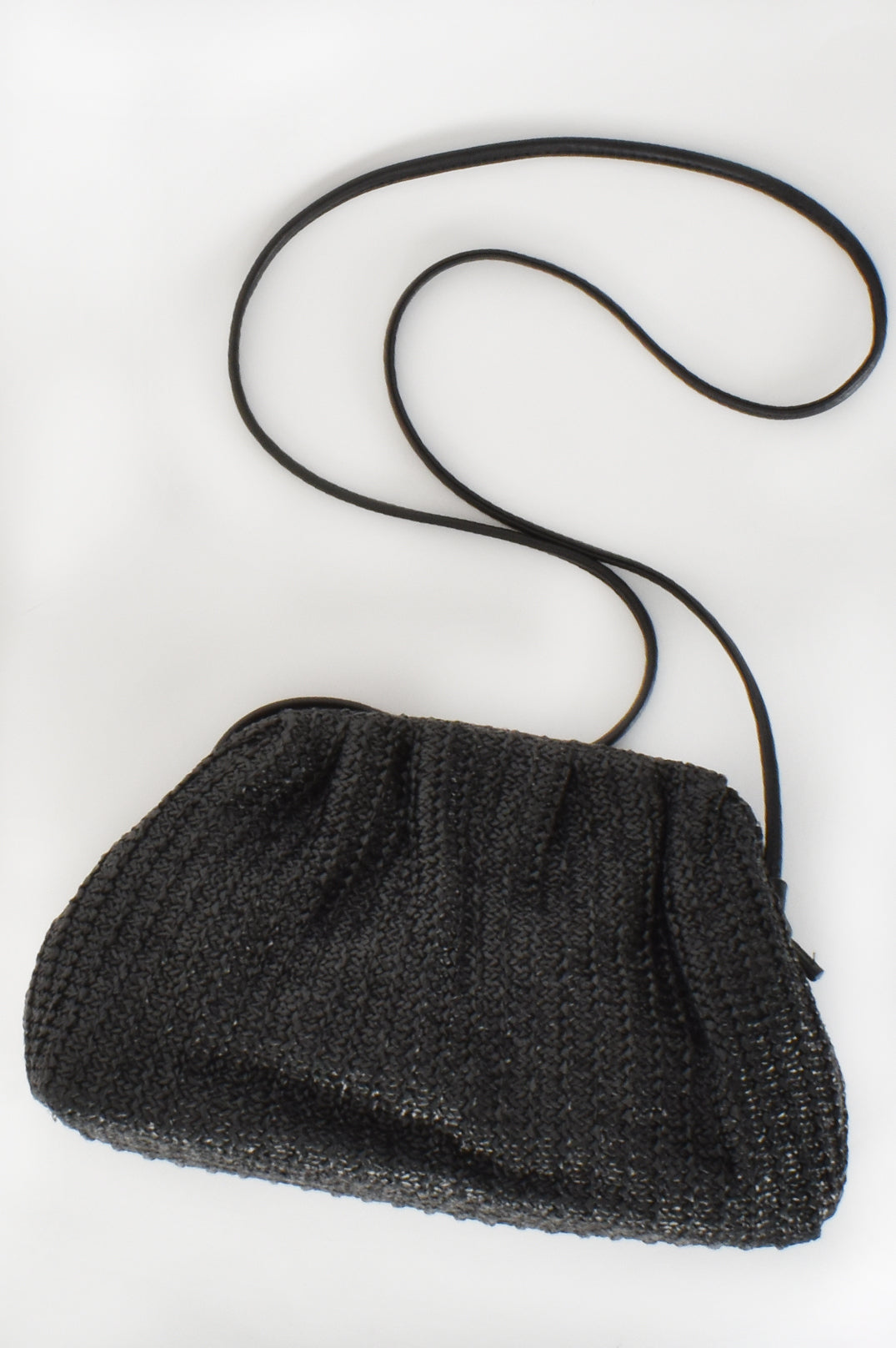 Elaina Gathered Clutch - Black