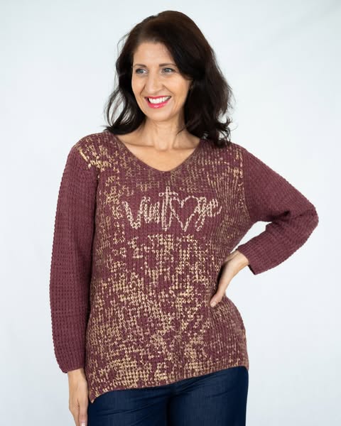 Edie Knit Jumper (Burgundy)