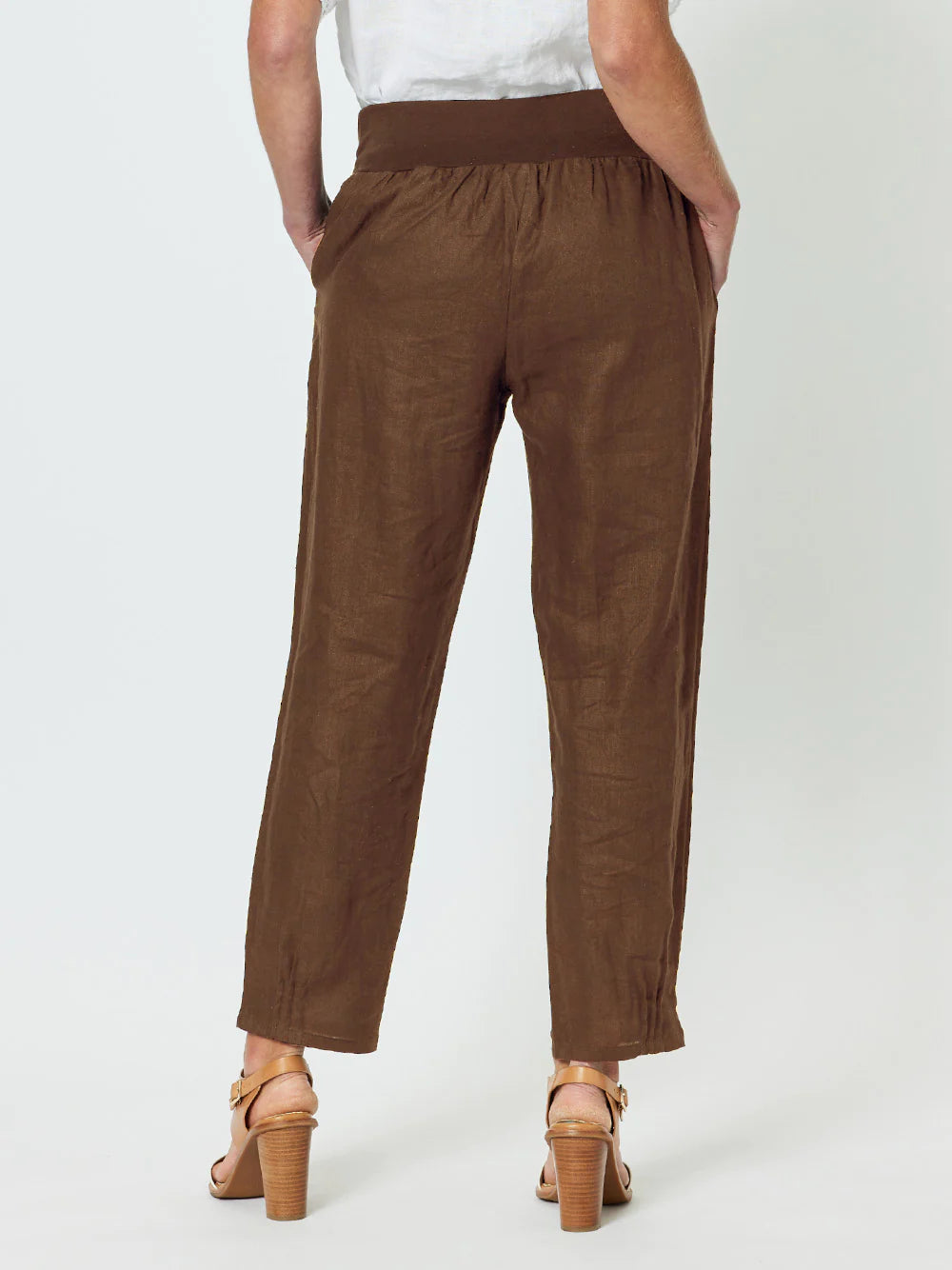 Maci Linen Pants - Brown