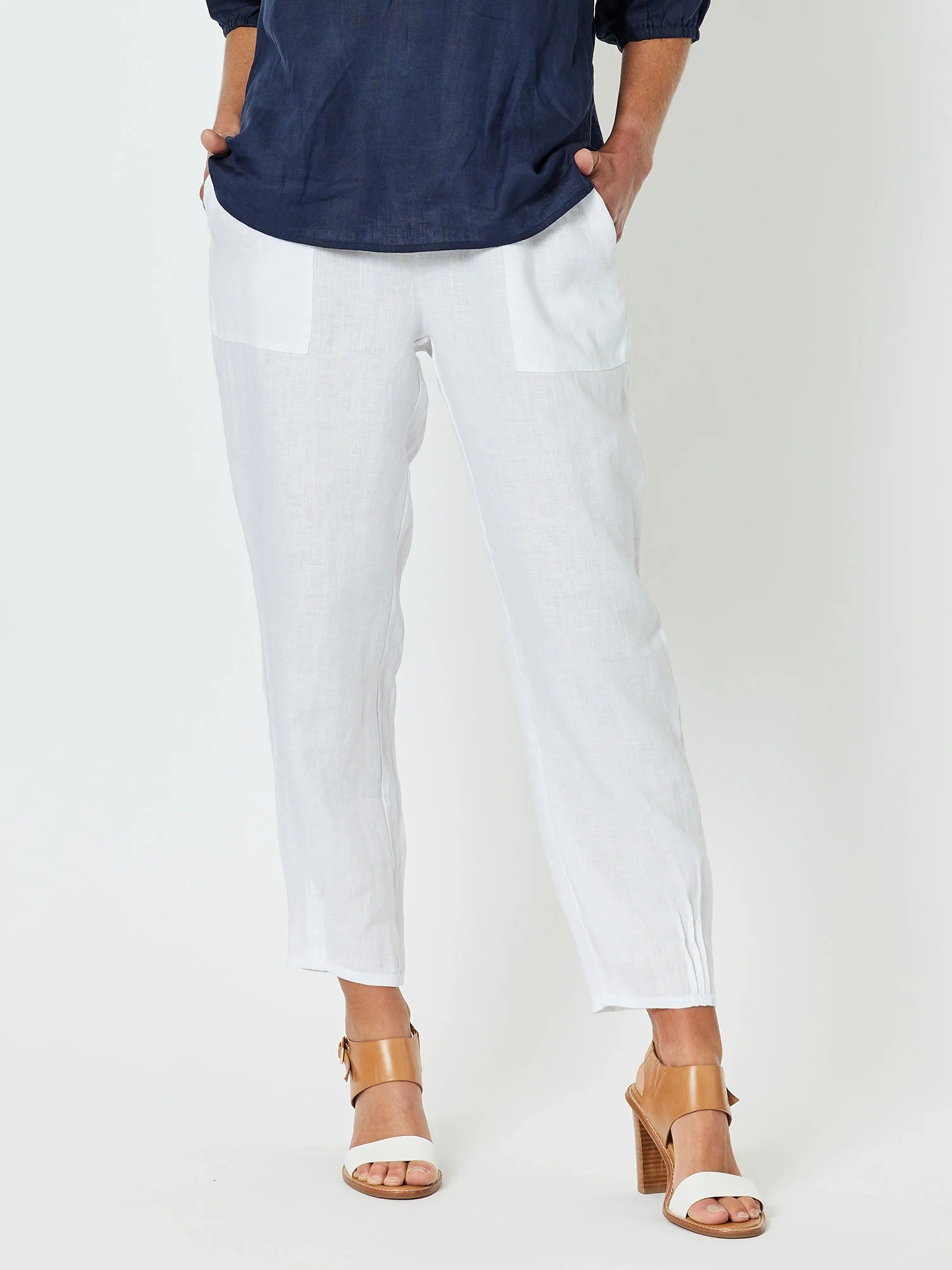Maci Linen Pants - White