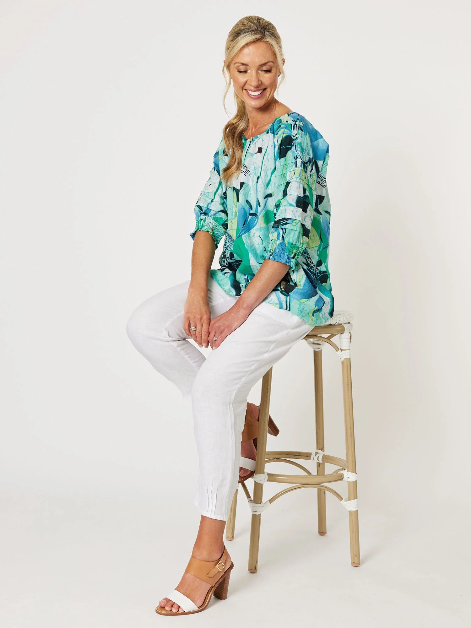 Maci Linen Pants - White