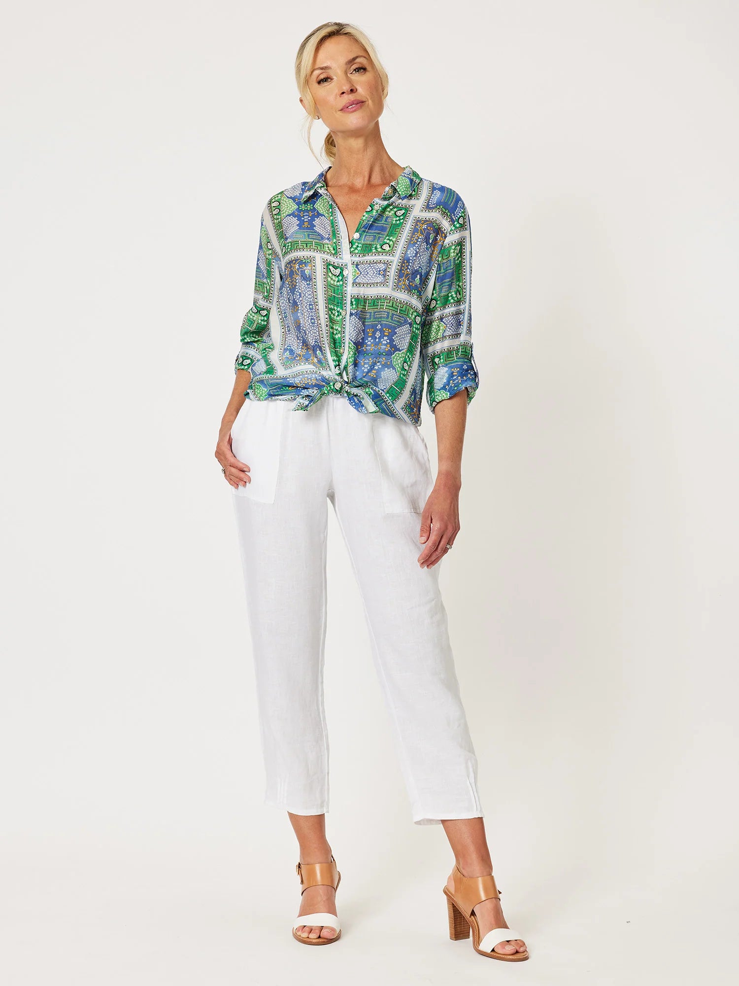 Maci Linen Pants - White