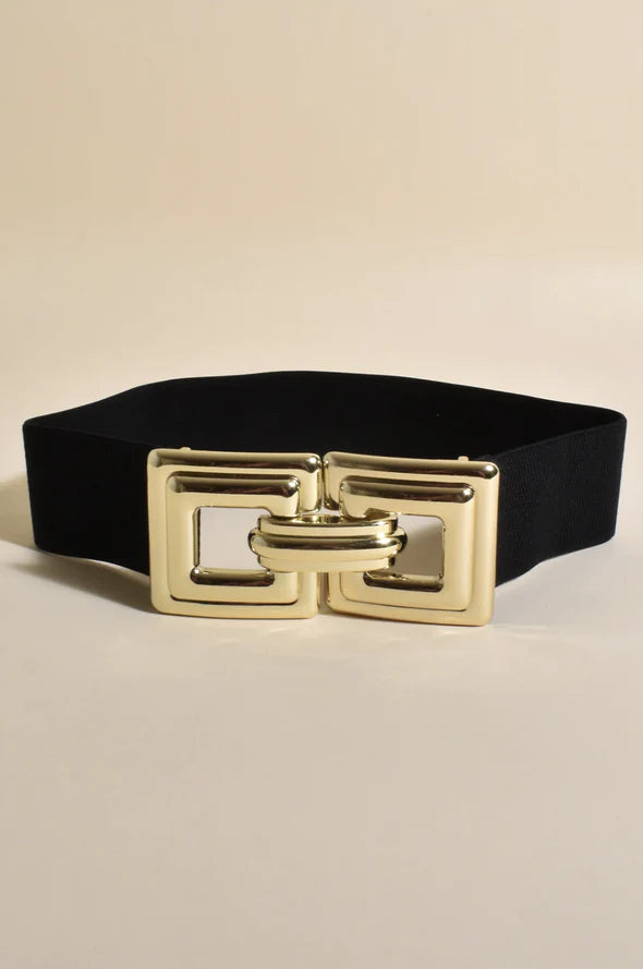KAI FRAMED BUCKLE BELT (BLACK)