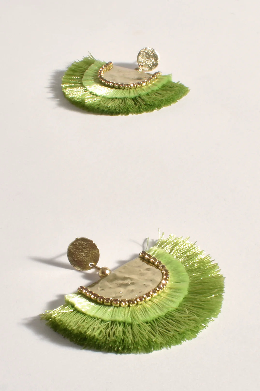 Adorne Double Layer Statement Earrings - Green