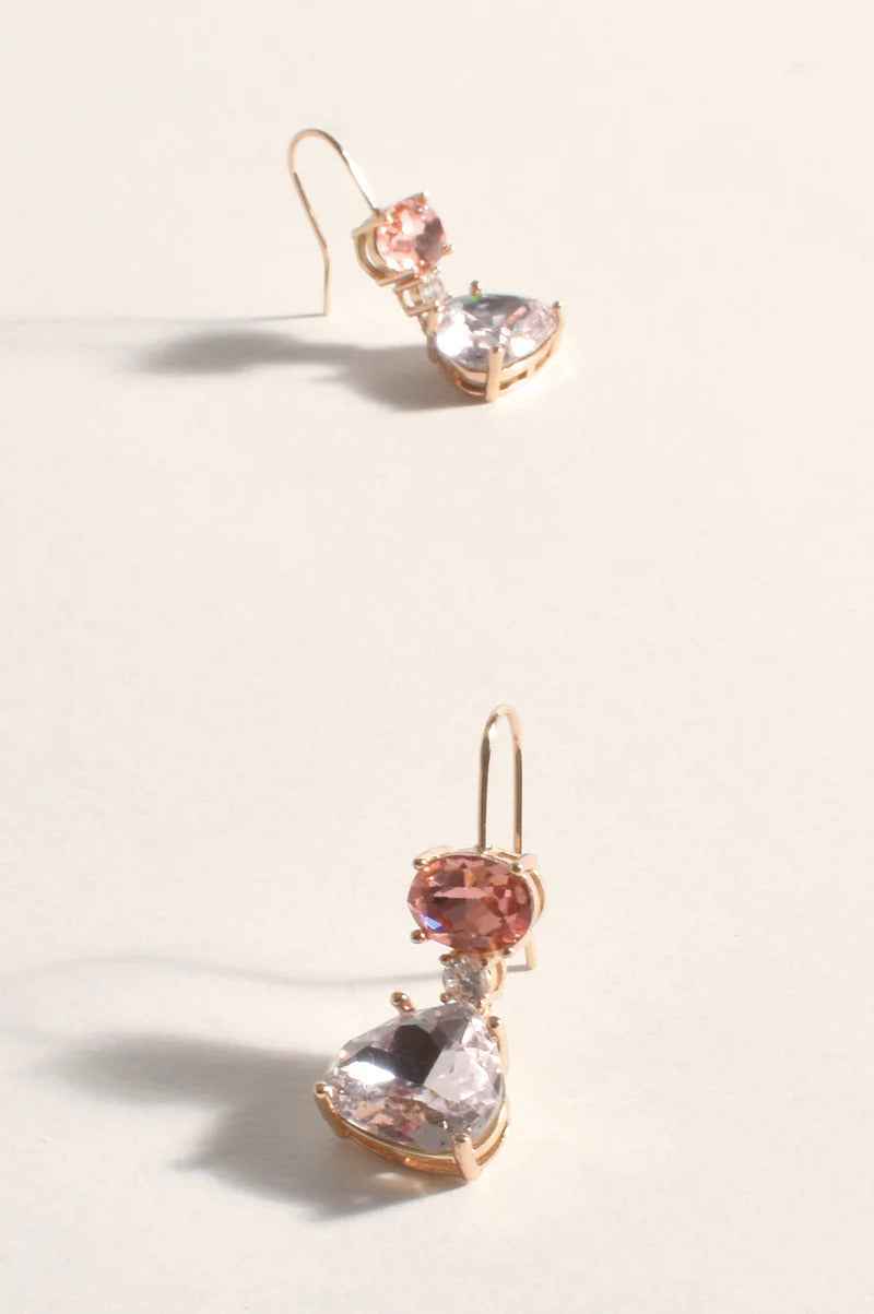 Cassie Jewel Drop Earrings - Lilac