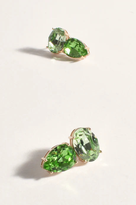 Adorne Delia Stud Earrings - Green