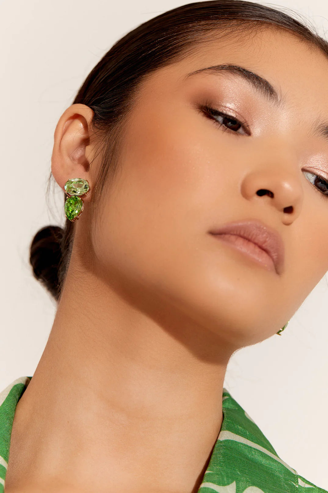 Adorne Delia Stud Earrings - Green