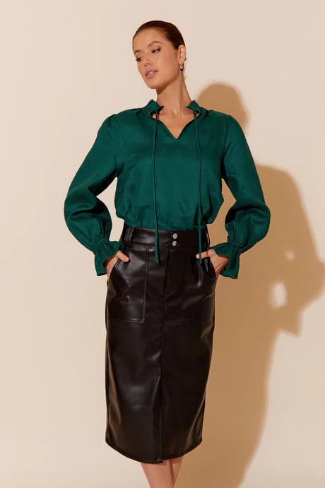 Wren Faux Leather Skirt - Black | Adorne